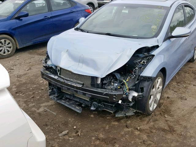 KMHDH4AE1CU448672 - 2012 HYUNDAI ELANTRA GL BLUE photo 9