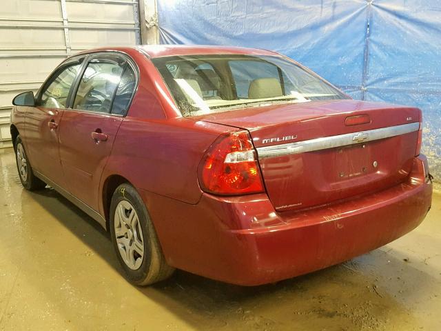 1G1ZS51F56F290039 - 2006 CHEVROLET MALIBU LS წითელი ფოტო 3