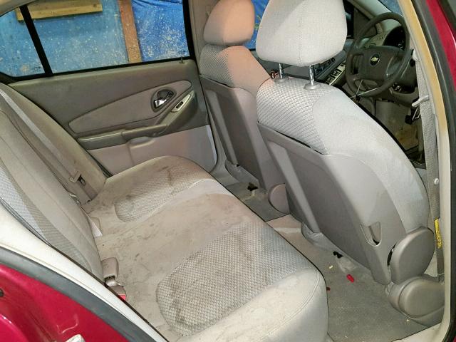 1G1ZS51F56F290039 - 2006 CHEVROLET MALIBU LS წითელი ფოტო 6