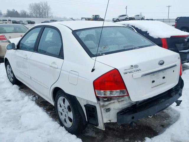 KNAFE121285580015 - 2008 KIA SPECTRA EX WHITE photo 3