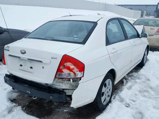 KNAFE121285580015 - 2008 KIA SPECTRA EX WHITE photo 4