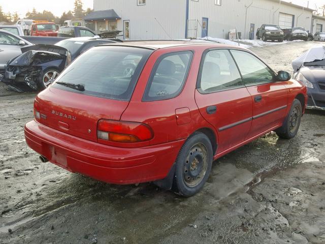 JF1GF4357WH811970 - 1998 SUBARU IMPREZA L RED photo 4