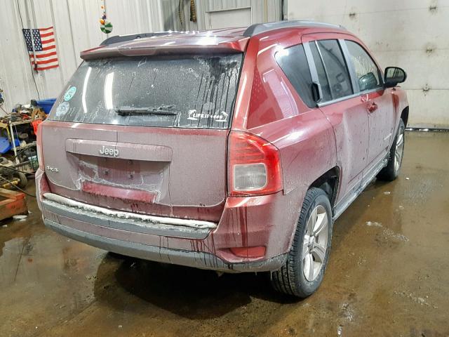 1J4NF1FB9BD158720 - 2011 JEEP COMPASS SP RED photo 4