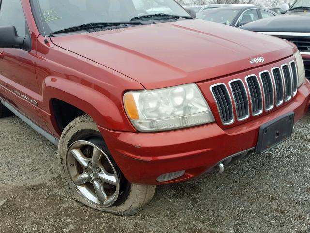 1J8GW68J12C171413 - 2002 JEEP GRAND CHER RED photo 9