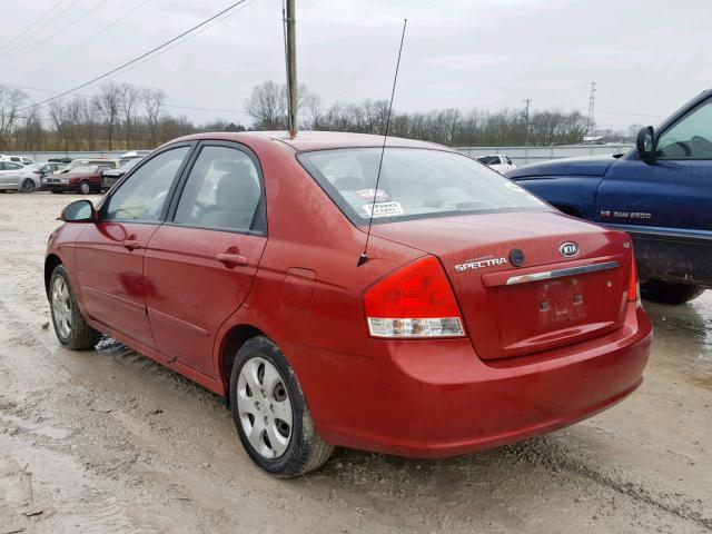 KNAFE221695654057 - 2009 KIA SPECTRA EX RED photo 3