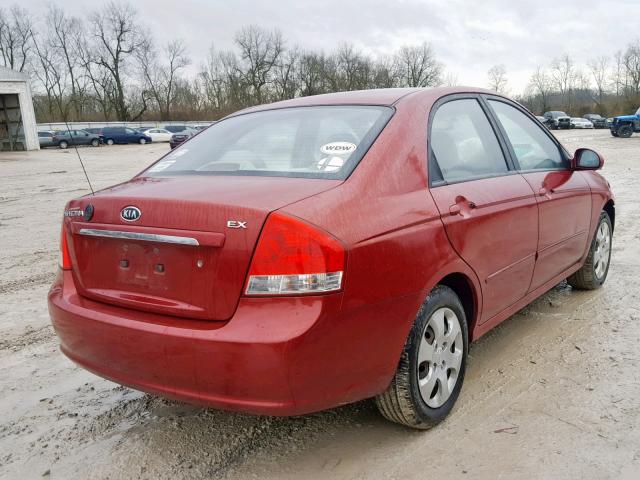 KNAFE221695654057 - 2009 KIA SPECTRA EX RED photo 4