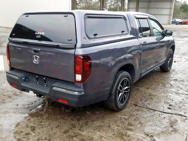 5FPYK3F58KB005167 - 2019 HONDA RIDGELINE GRAY photo 4