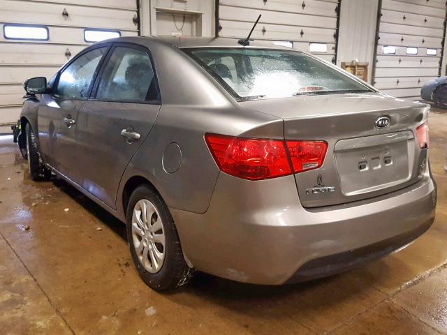 KNAFU4A23A5104361 - 2010 KIA FORTE EX GRAY photo 3