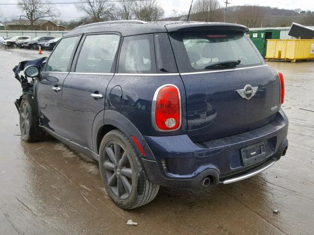 WMWZC5C58DWP30726 - 2013 MINI COOPER S C BLUE photo 3