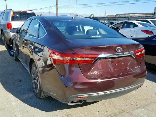 4T1BK1EB7GU239224 - 2016 TOYOTA AVALON XLE BURGUNDY photo 3