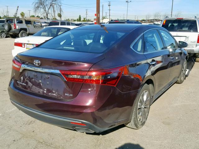 4T1BK1EB7GU239224 - 2016 TOYOTA AVALON XLE BURGUNDY photo 4