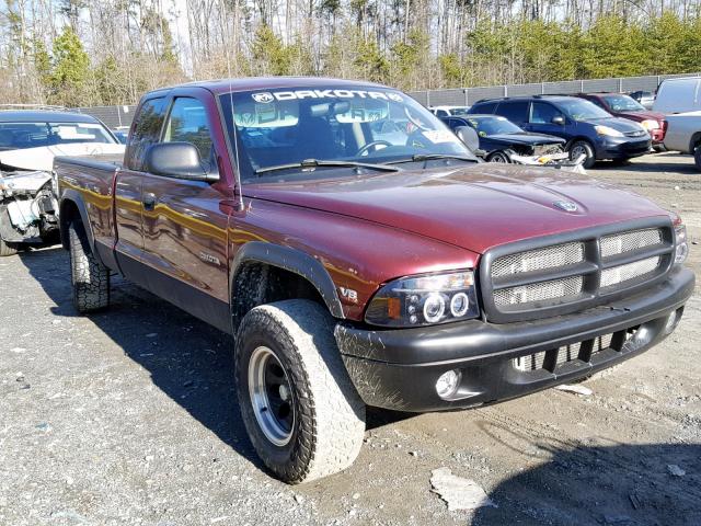 1B7GG42N22S587822 - 2002 DODGE DAKOTA SLT RED photo 1