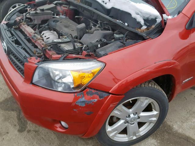 JTMBD32V776028344 - 2007 TOYOTA RAV4 SPORT RED photo 9