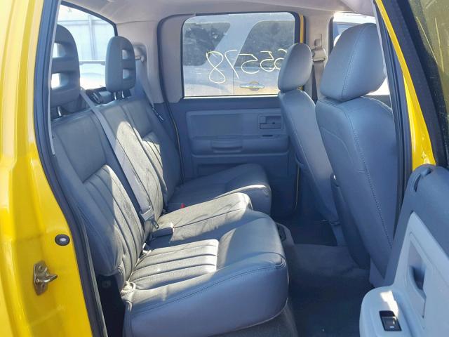 1D7HE48J26S701926 - 2006 DODGE DAKOTA QUA YELLOW photo 6