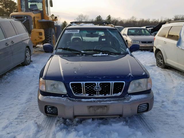 JF1SF65512H730203 - 2002 SUBARU FORESTER S BLUE photo 9