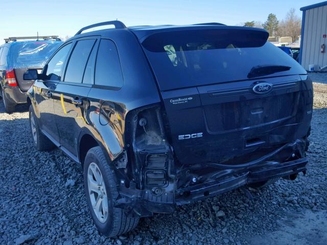 2FMDK3JC6DBE02157 - 2013 FORD EDGE SEL BLACK photo 3