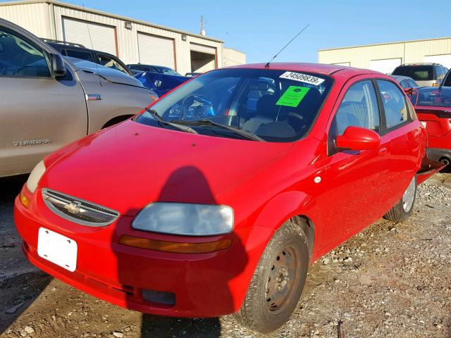 KL1TD56636B669412 - 2006 CHEVROLET AVEO BASE Қызыл фото 2