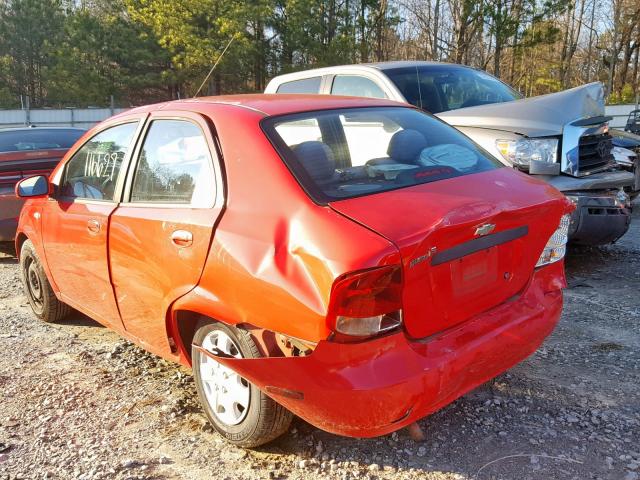 KL1TD56636B669412 - 2006 CHEVROLET AVEO BASE Қызыл фото 3