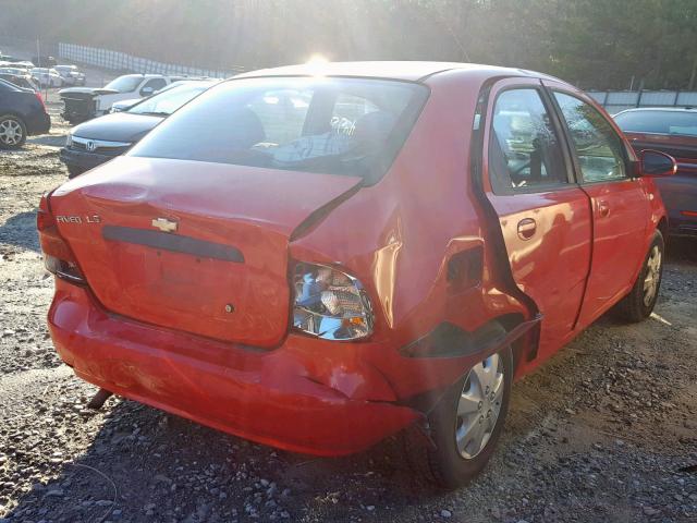 KL1TD56636B669412 - 2006 CHEVROLET AVEO BASE Қызыл фото 4