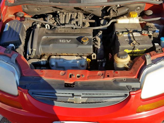 KL1TD56636B669412 - 2006 CHEVROLET AVEO BASE Қызыл фото 7