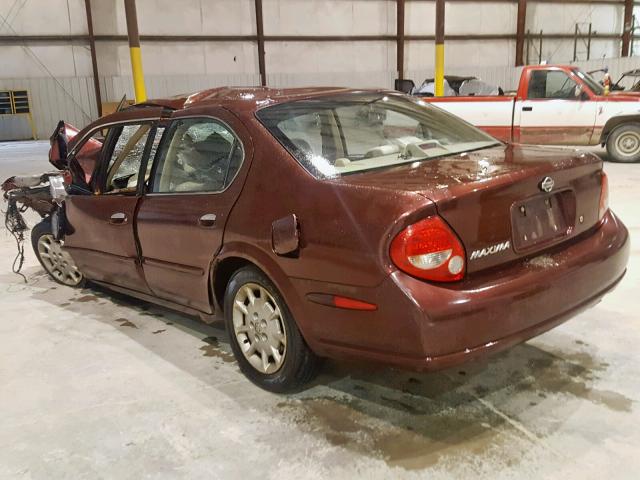 JN1CA31D21T620333 - 2001 NISSAN MAXIMA GXE MAROON photo 3