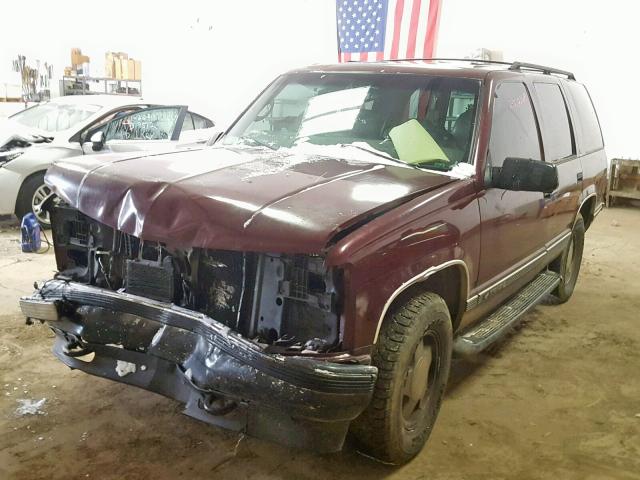 1GNEK13R7XJ427347 - 1999 CHEVROLET TAHOE K150 MAROON photo 2