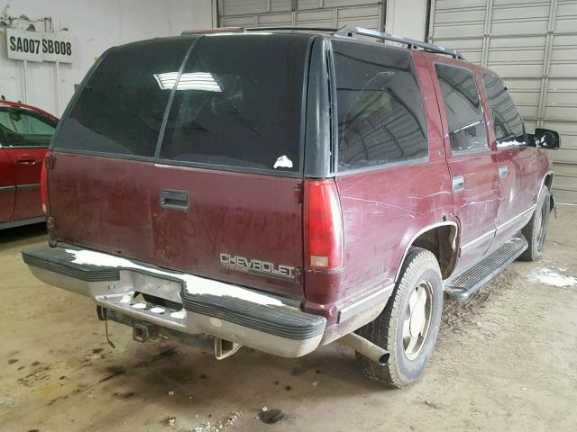 1GNEK13R7XJ427347 - 1999 CHEVROLET TAHOE K150 MAROON photo 4