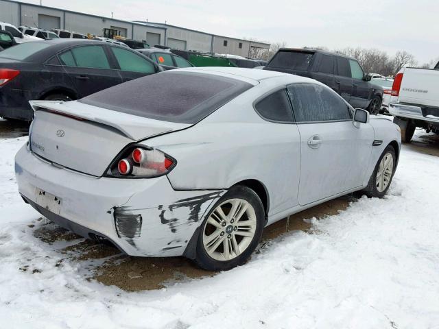 KMHHM66DX7U259615 - 2007 HYUNDAI TIBURON GS SILVER photo 4