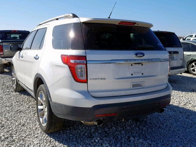 1FMHK7F82CGA04593 - 2012 FORD EXPLORER L WHITE photo 3