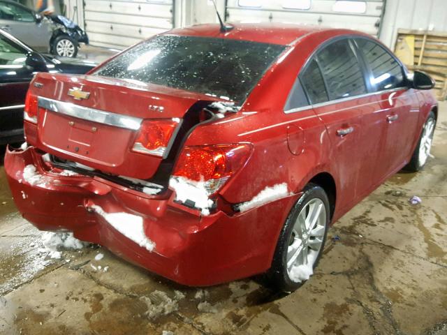 1G1PH5S98B7231683 - 2011 CHEVROLET CRUZE LTZ RED photo 4