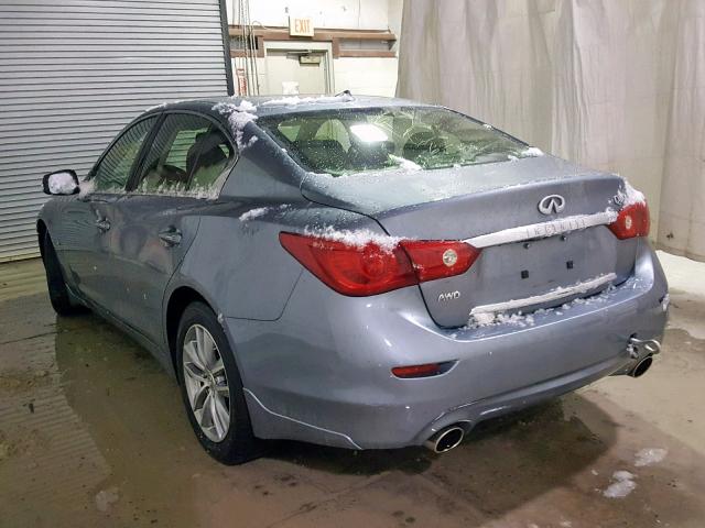 JN1BV7AR9EM685666 - 2014 INFINITI Q50 BASE BLUE photo 3