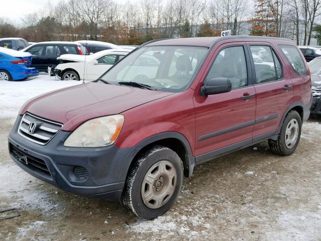 SHSRD78526U420138 - 2006 HONDA CR-V LX BURGUNDY photo 2