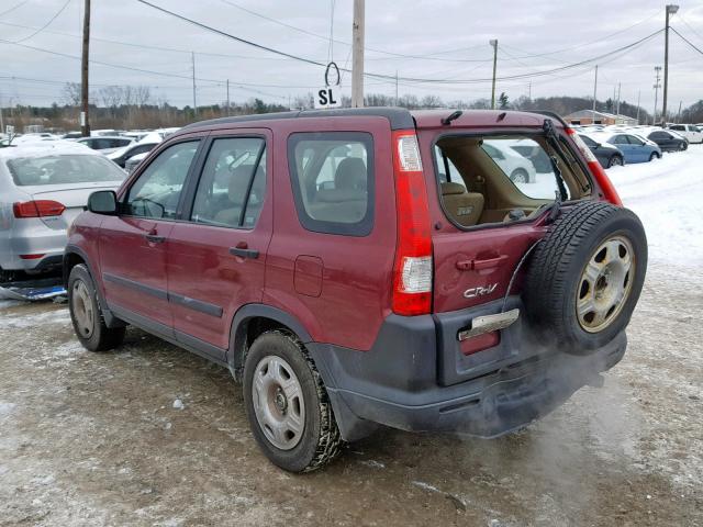 SHSRD78526U420138 - 2006 HONDA CR-V LX BURGUNDY photo 3