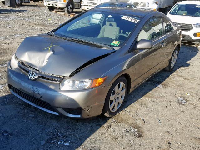 2HGFG12648H508607 - 2008 HONDA CIVIC LX GRAY photo 2