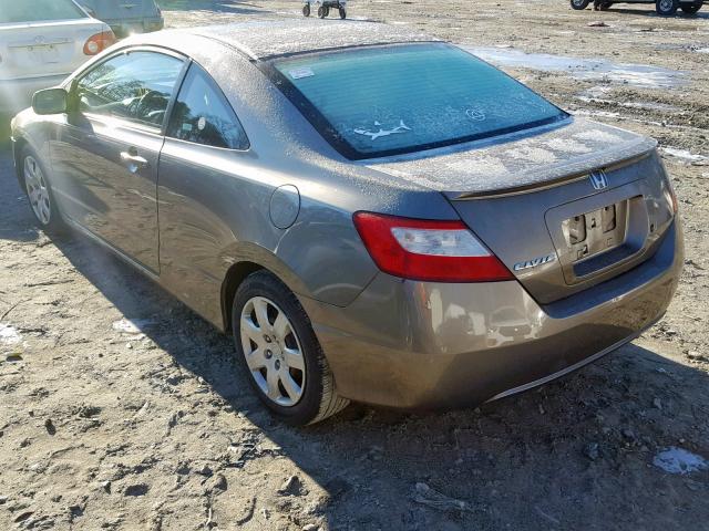 2HGFG12648H508607 - 2008 HONDA CIVIC LX GRAY photo 3