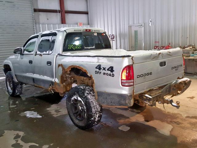 1D7HG38N53S350576 - 2003 DODGE DAKOTA QUA SILVER photo 3