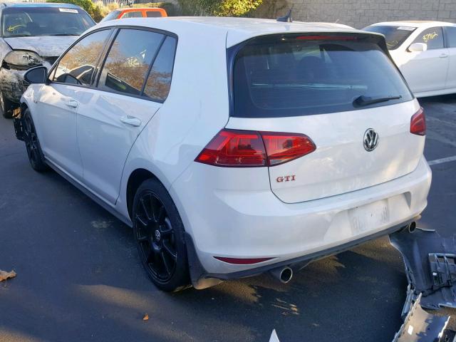 3VW447AU7HM076496 - 2017 VOLKSWAGEN GTI S/SE WHITE photo 3