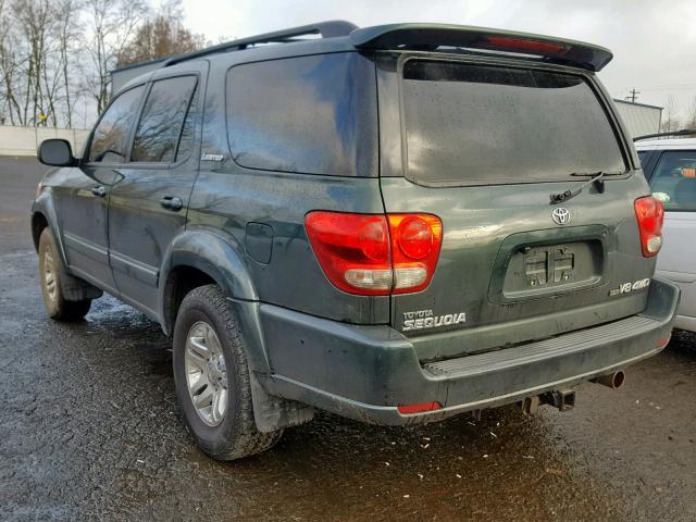 5TDBT48A86S274749 - 2006 TOYOTA SEQUOIA LI GREEN photo 3