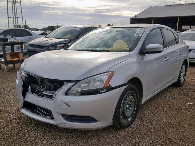 3N1AB7AP9EY226086 - 2014 NISSAN SENTRA S SILVER photo 2