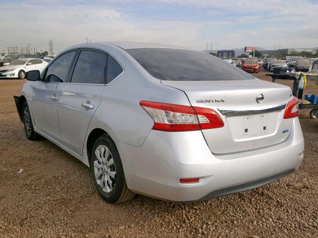 3N1AB7AP9EY226086 - 2014 NISSAN SENTRA S SILVER photo 3