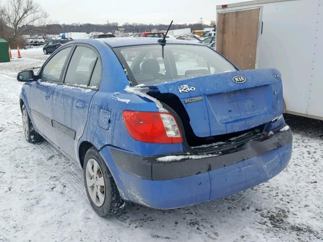 KNADE223896544954 - 2009 KIA RIO BASE BLUE photo 3