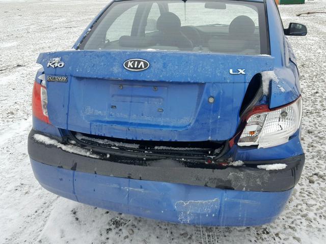 KNADE223896544954 - 2009 KIA RIO BASE BLUE photo 9