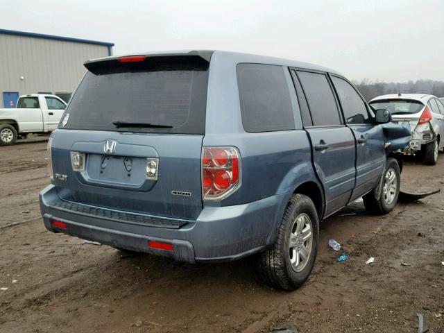 2HKYF18176H561022 - 2006 HONDA PILOT LX BLUE photo 4