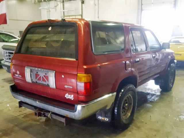 JT3VN39W8L0043915 - 1990 TOYOTA 4RUNNER VN RED photo 4