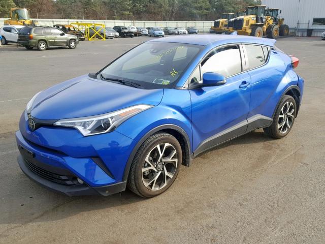 JTNKHMBX2J1011656 - 2018 TOYOTA C-HR XLE BLUE photo 2