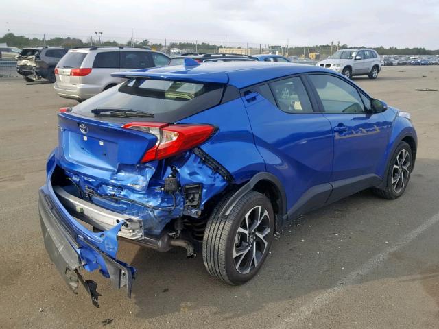 JTNKHMBX2J1011656 - 2018 TOYOTA C-HR XLE BLUE photo 4