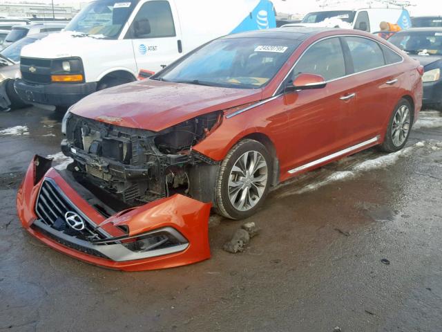 5NPE34AB5FH167230 - 2015 HYUNDAI SONATA SPO ORANGE photo 2