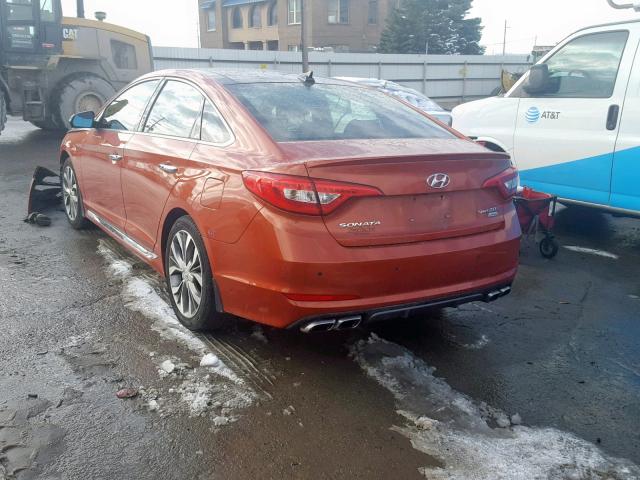 5NPE34AB5FH167230 - 2015 HYUNDAI SONATA SPO ORANGE photo 3