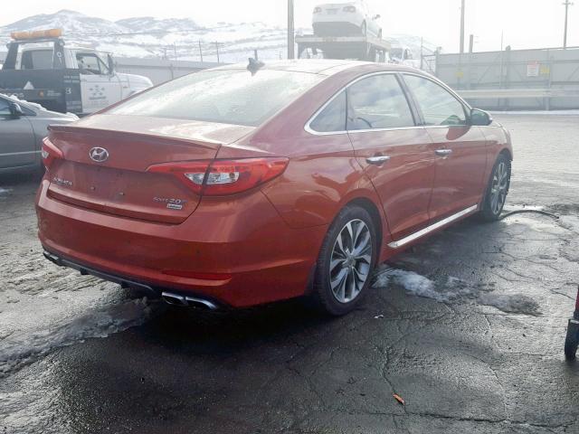 5NPE34AB5FH167230 - 2015 HYUNDAI SONATA SPO ORANGE photo 4