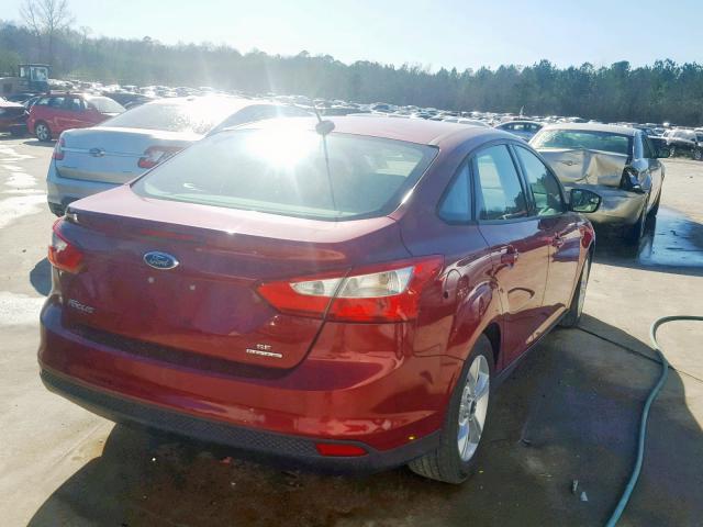 1FADP3F21EL345122 - 2014 FORD FOCUS SE BURGUNDY photo 4